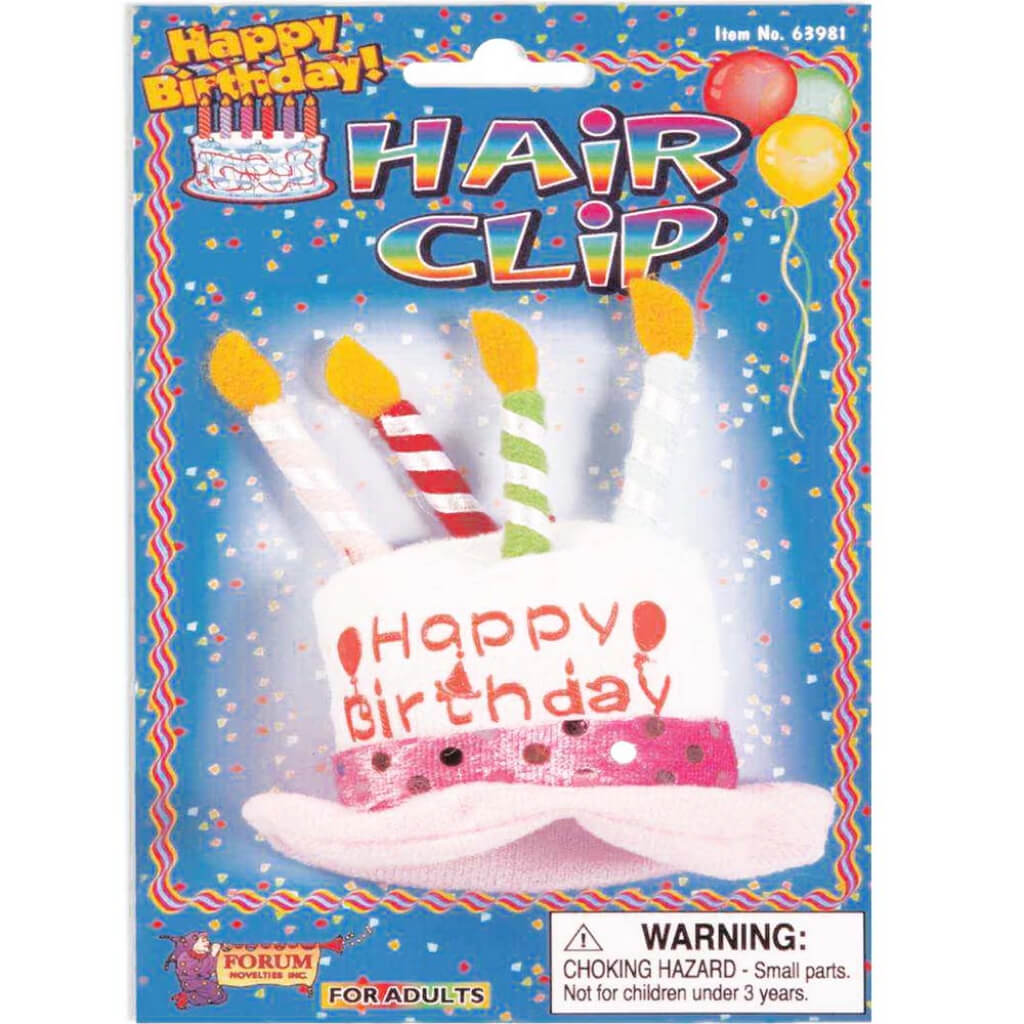 BIRTHDAY CAKE HAIR CLIP PINK 