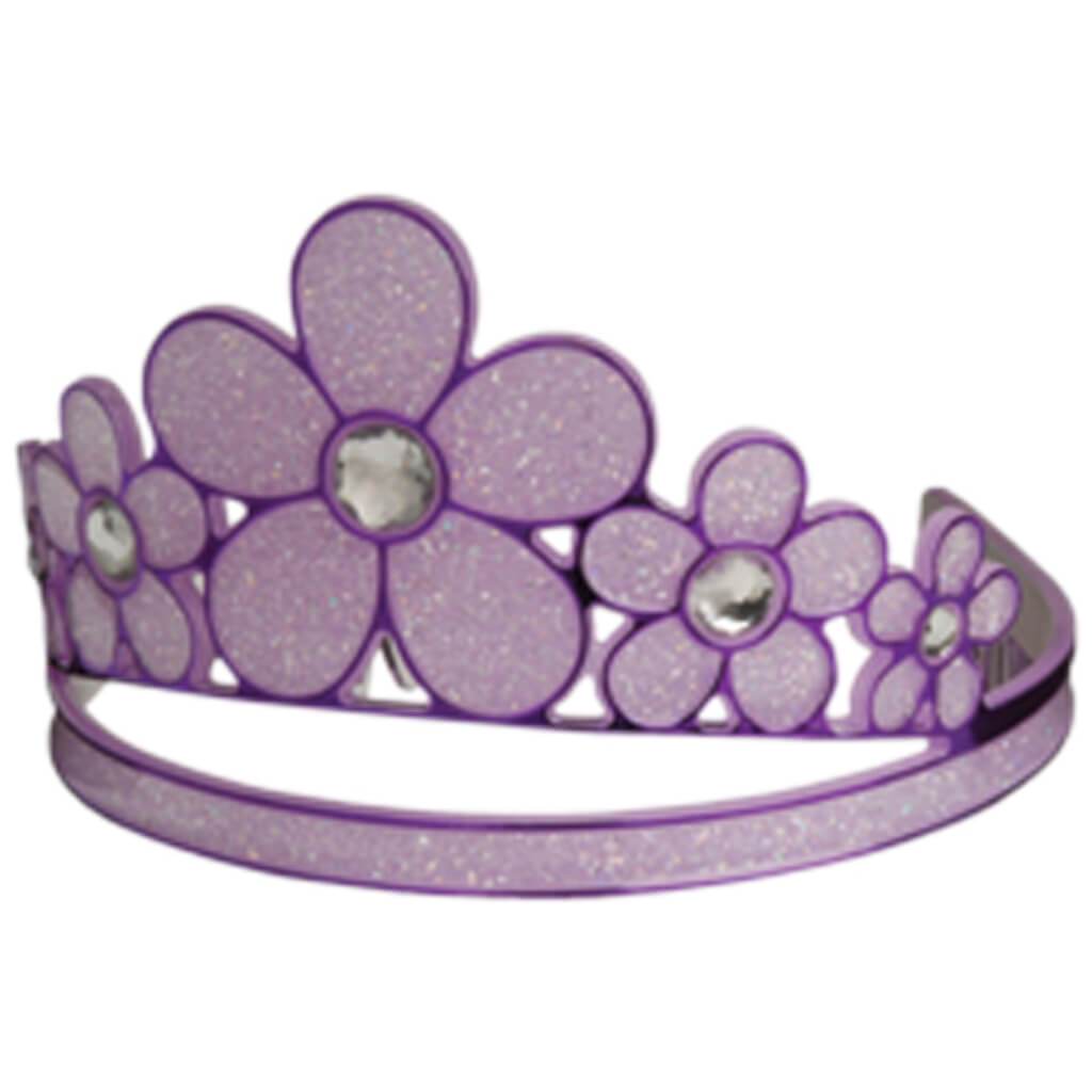 Purple Glitter Flower Tiara 