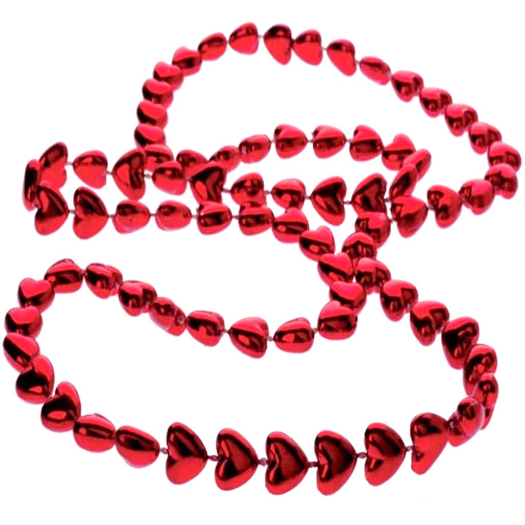 Metallic Heart Bead Necklaces