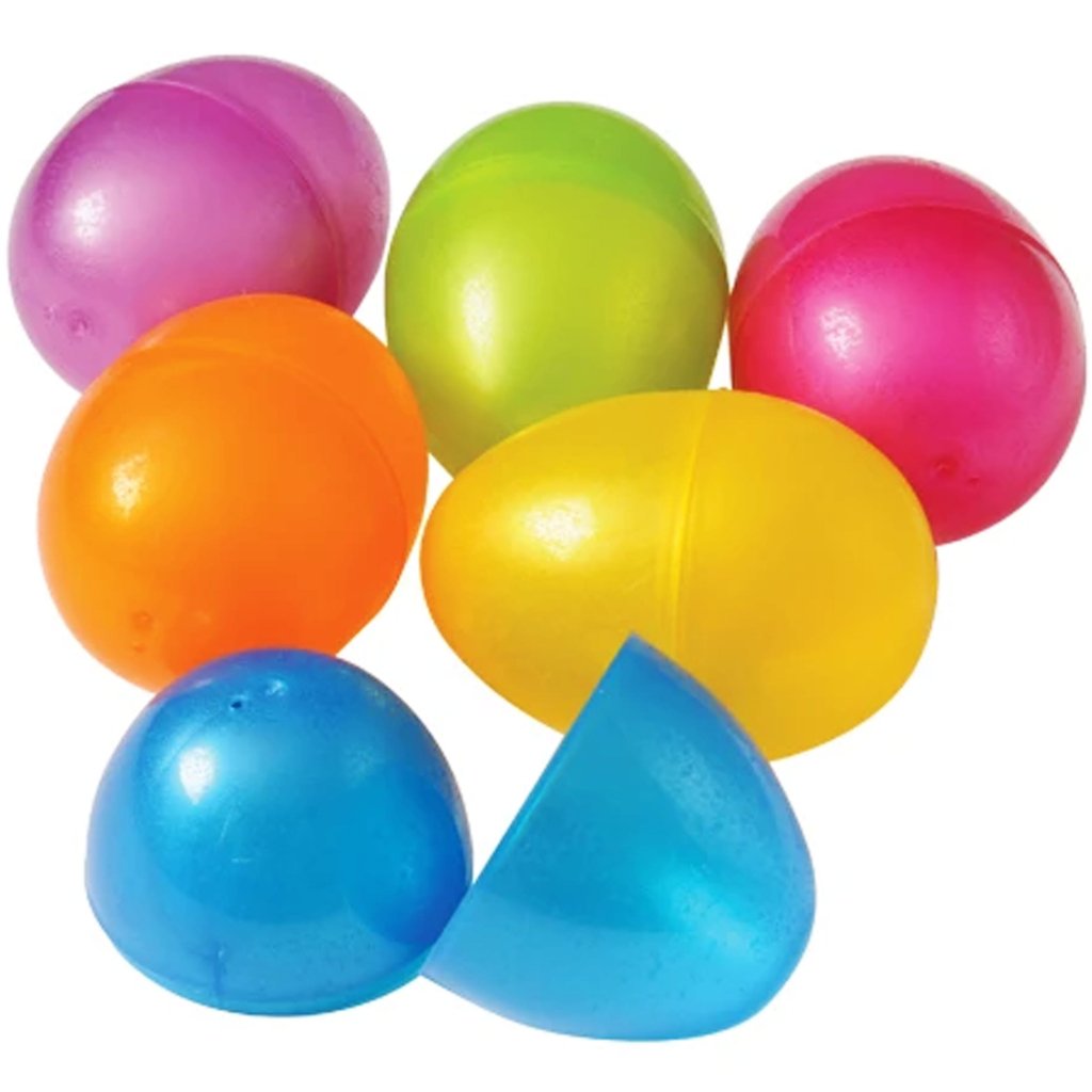 Plastic Eggs 3 1/8 Inch 6 Pieces