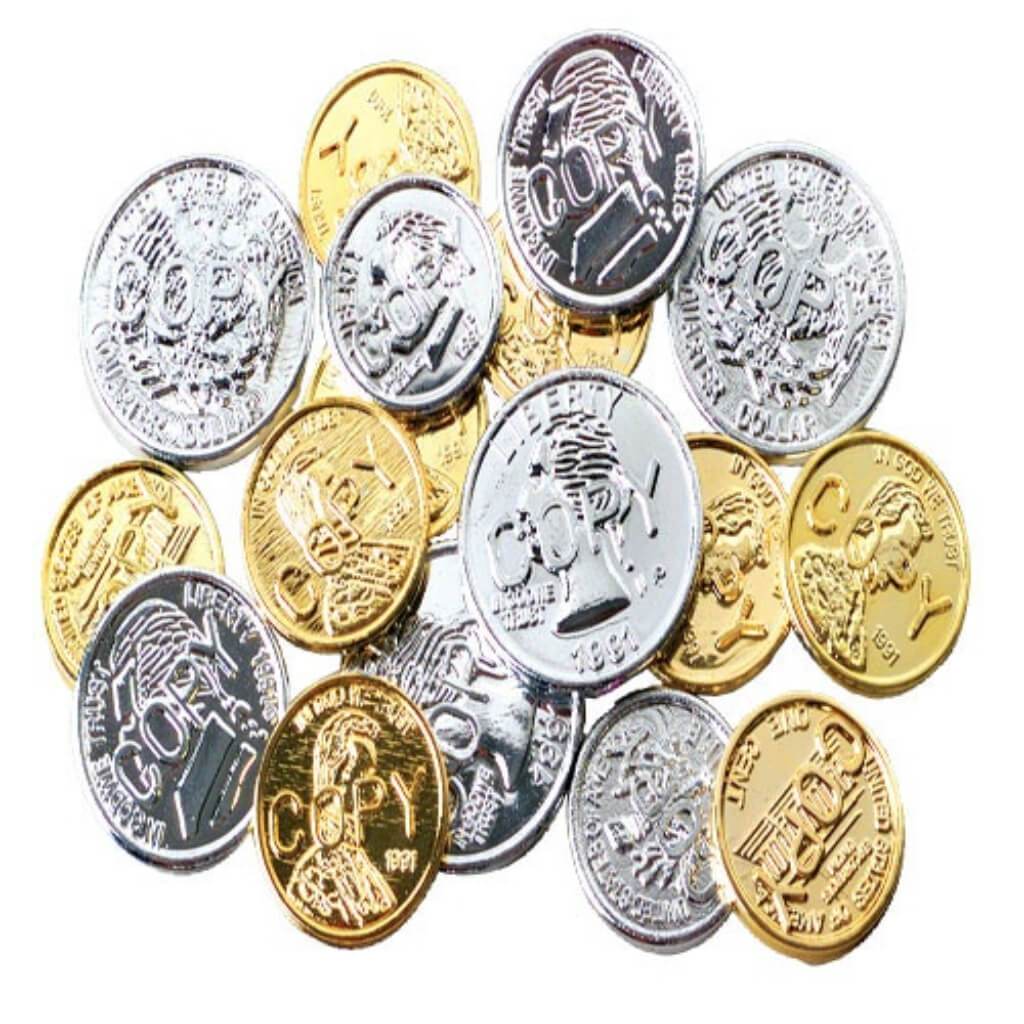 Realistic Plastic Coins 72 Pieces 