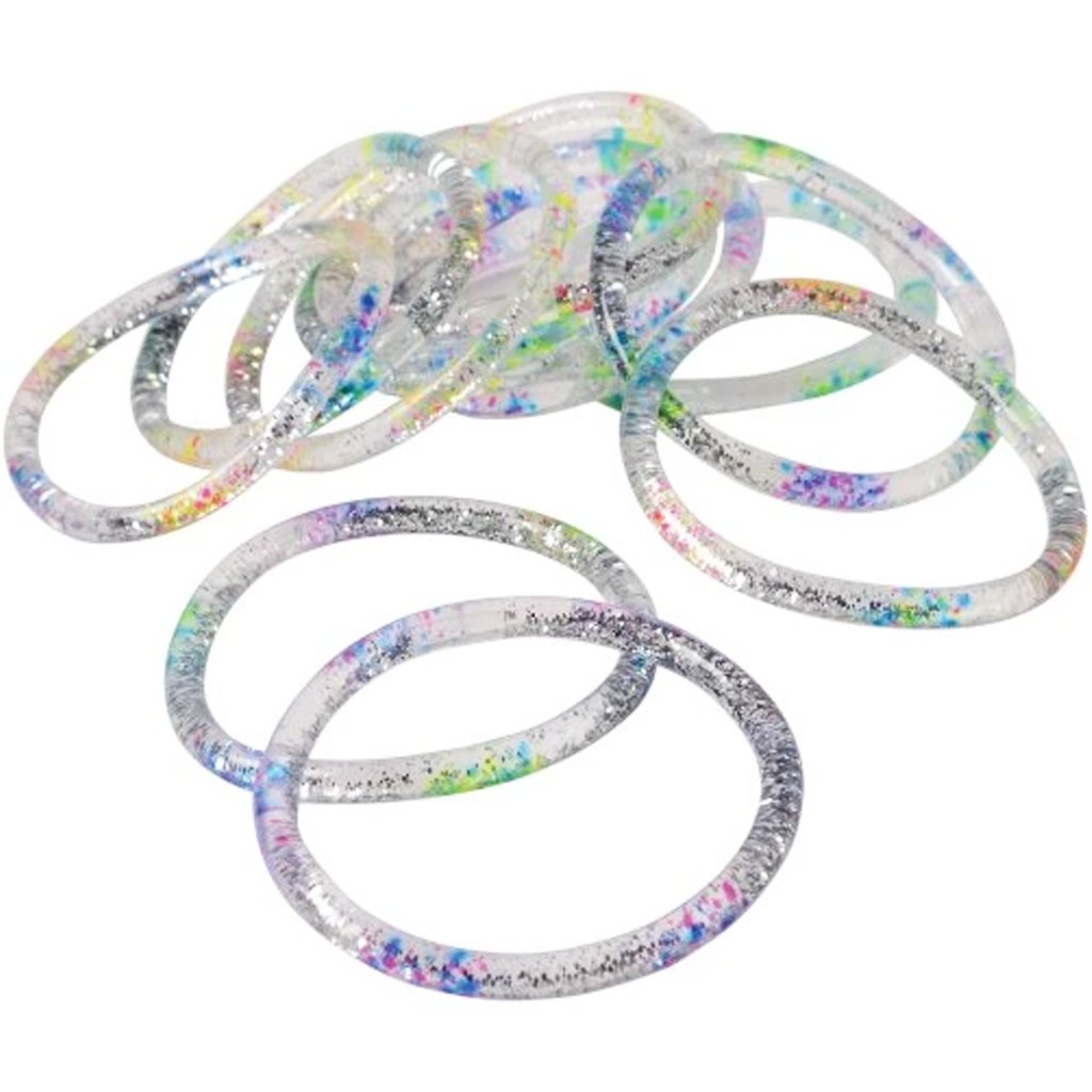 Rainbow Glitter Water Bracelets 12ct