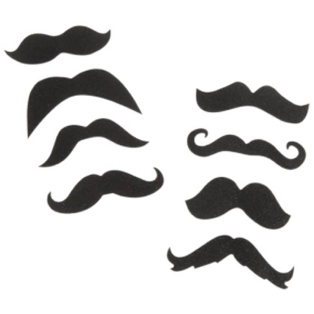 Glitter Mustache Stickers 