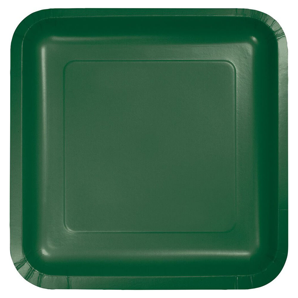 Hunter Green Paper Dinner Plates 9in 18ct 