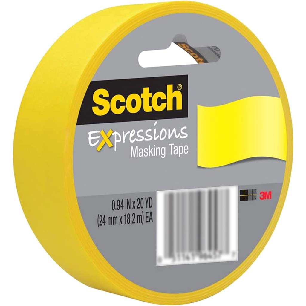 Scotch Expressions Masking Tape Yellow .94in x 20yd 