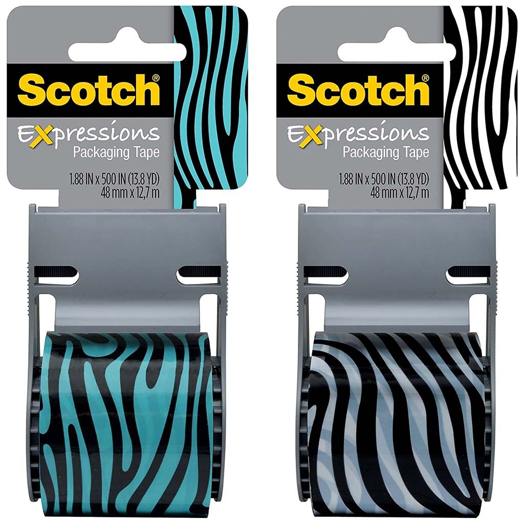 Scotch Shipping Packaging Tape Zebra Pattern 1.88 in x 500 in