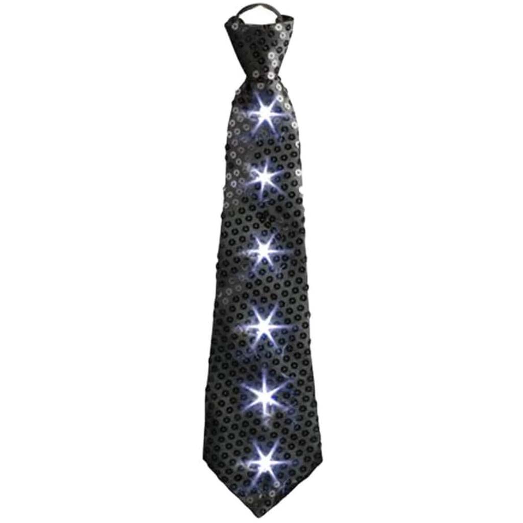 Led Sequin Tie Black