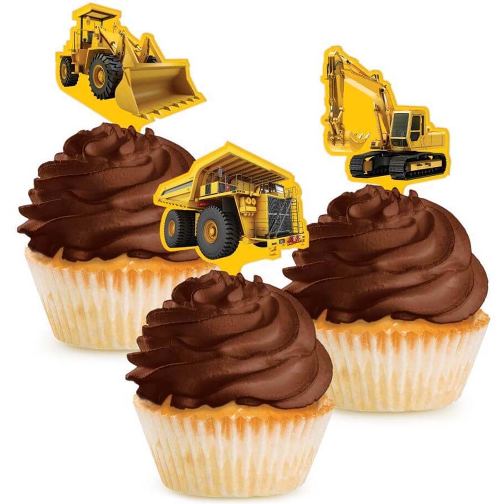 Construction Birthday Zone, Cupcake Topper 