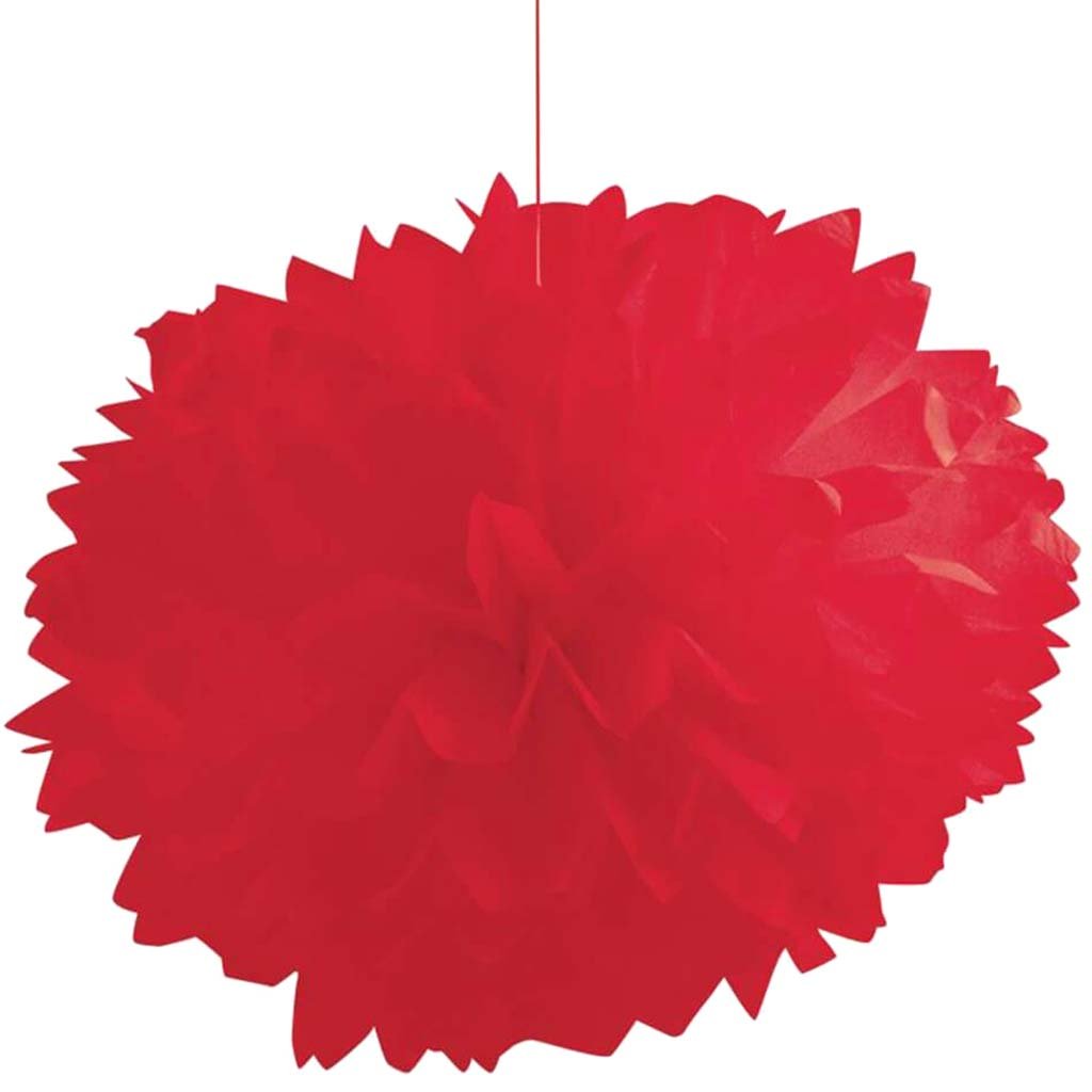 Classic Red Tissue Balls Fluffy 16in 