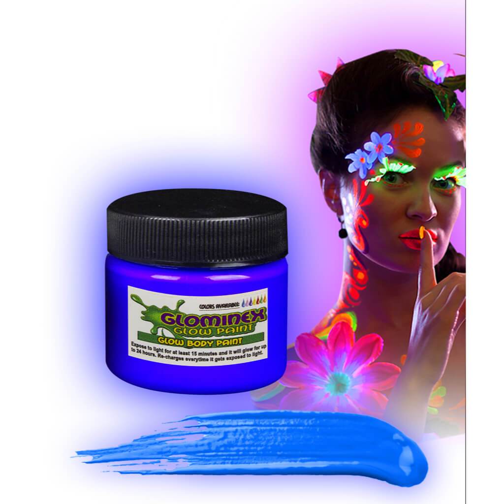 Glow in the Dark Body Paint 1oz Jar, Blue