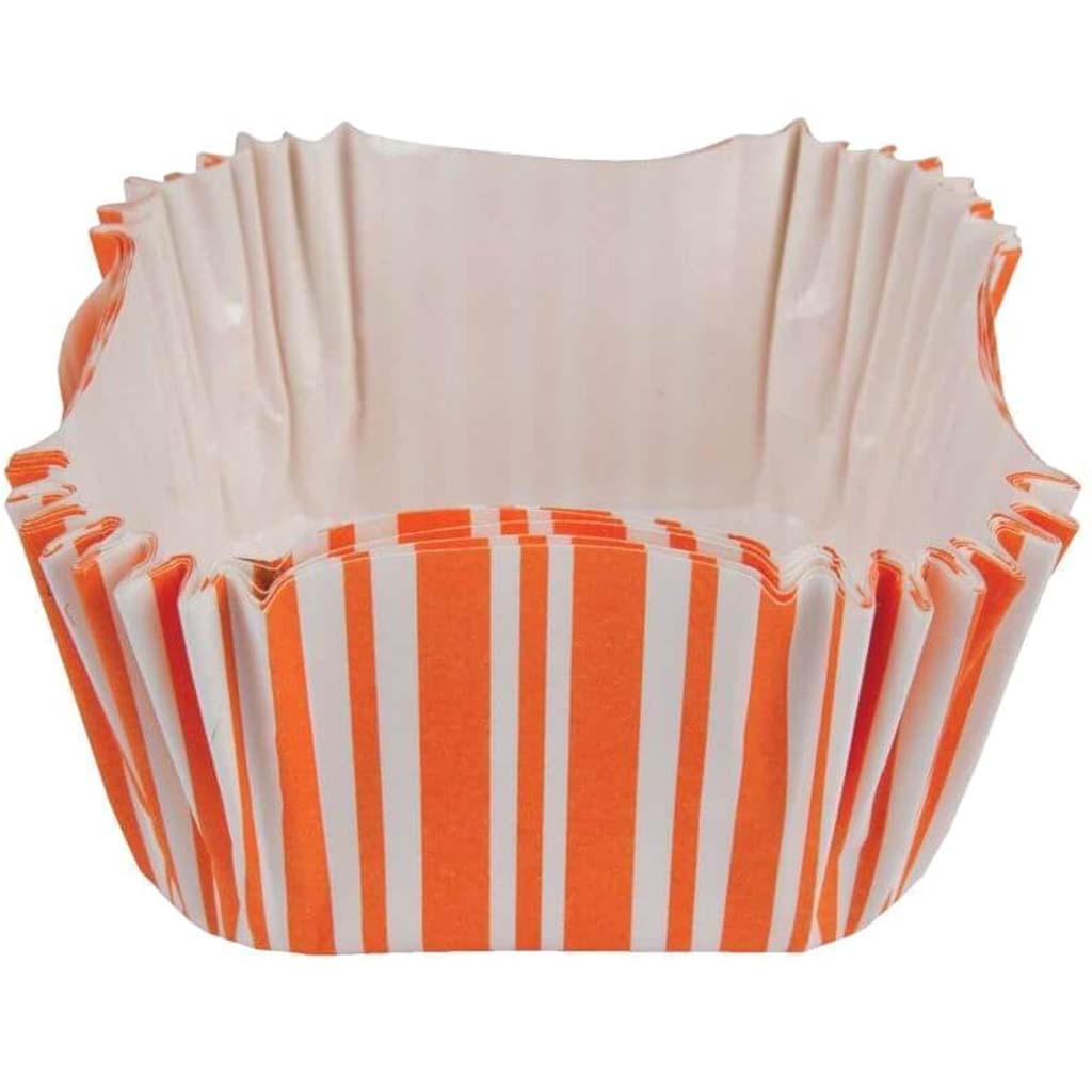 Bake Cups 12ct, Striped Sunkissed Orange 