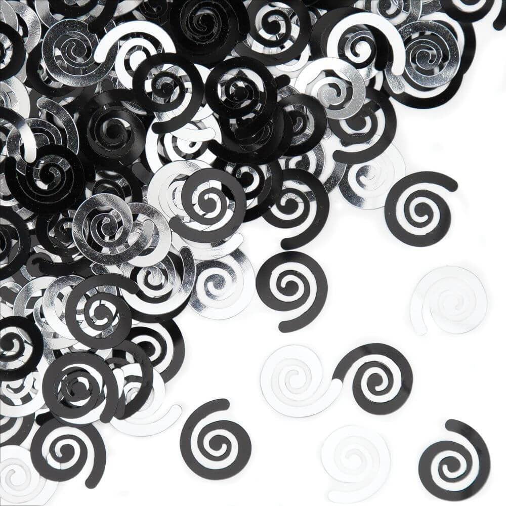 Swirls Black Velvet, Foil Confetti 