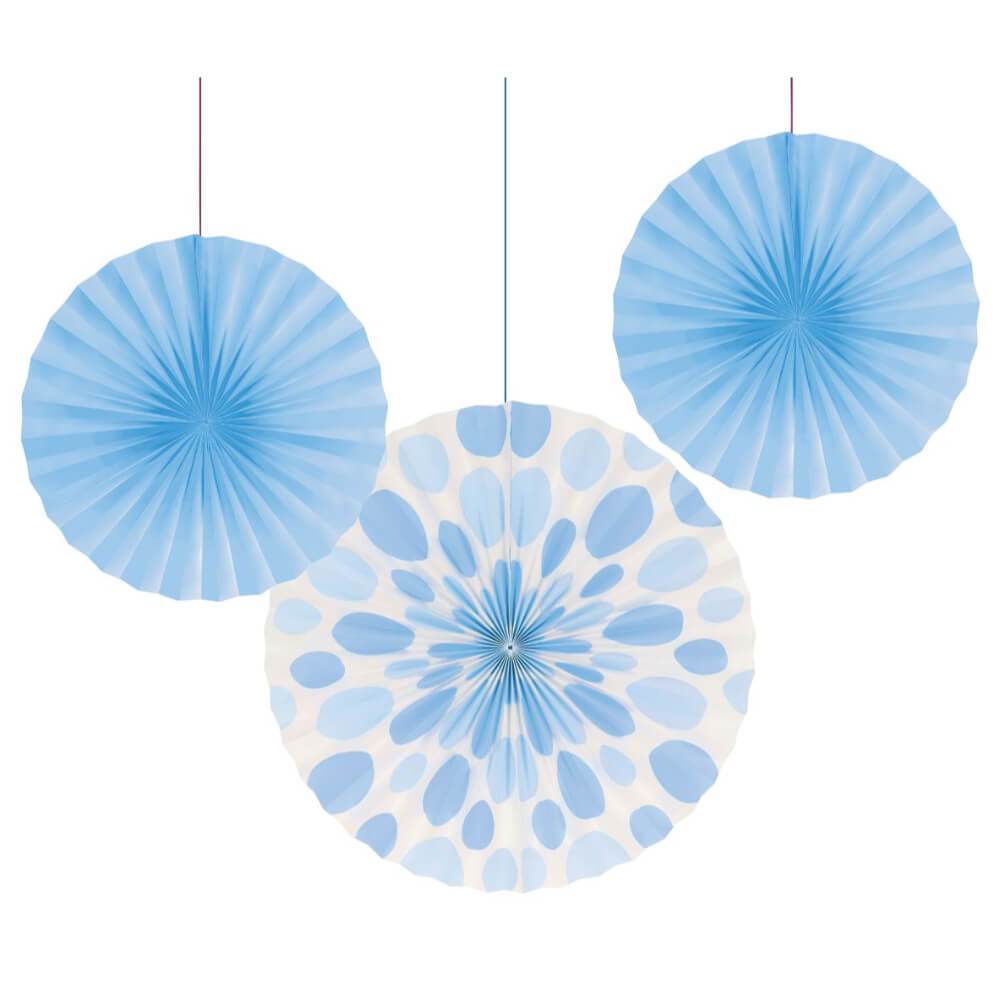 Paper Fan Pastel Blue Dots 