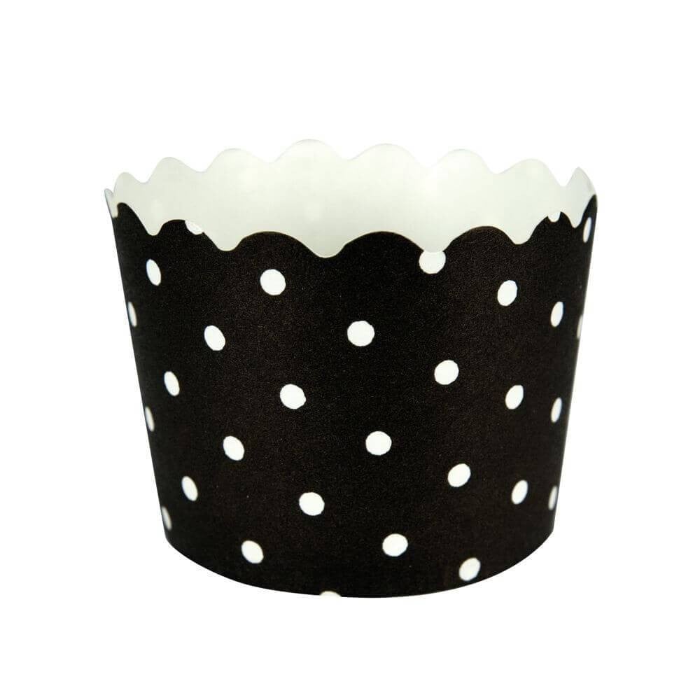 Baking Cups 12ct, Polka Dot Black Velvet 