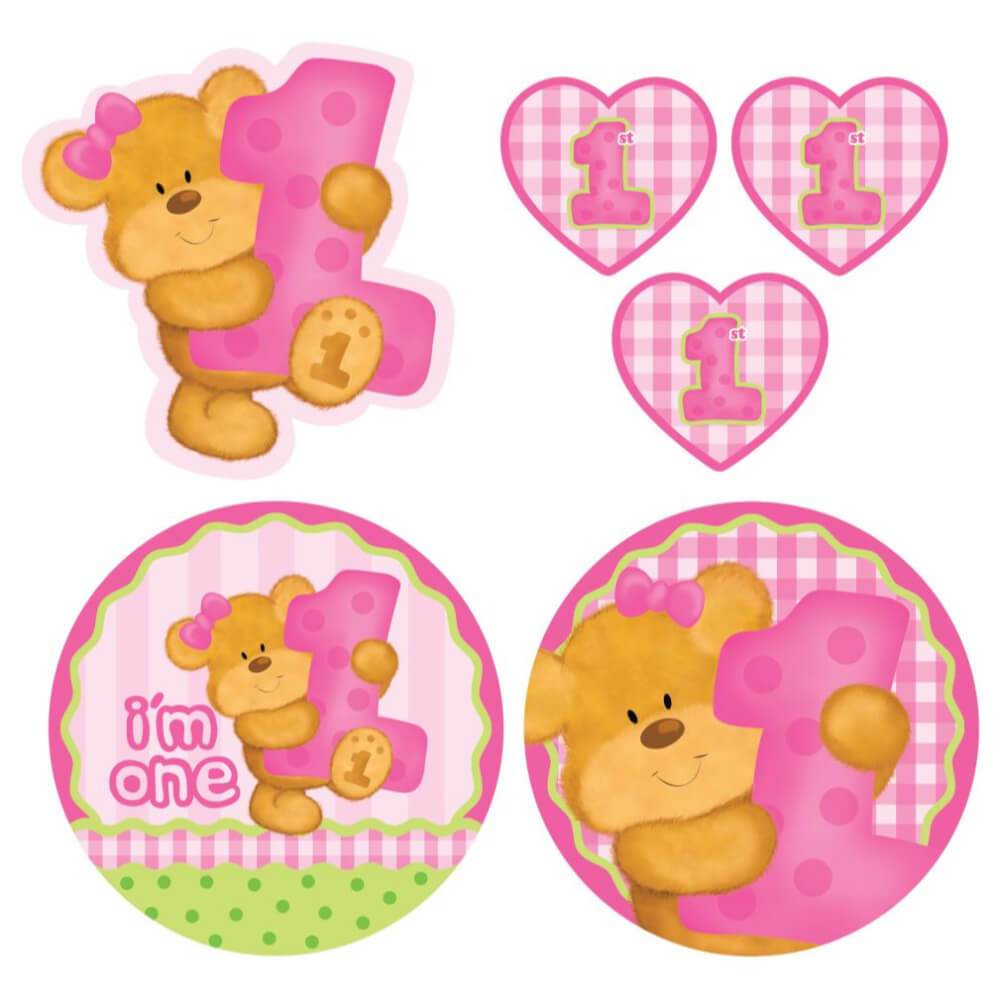 Bears 1st Birthday Girl, Cutouts 