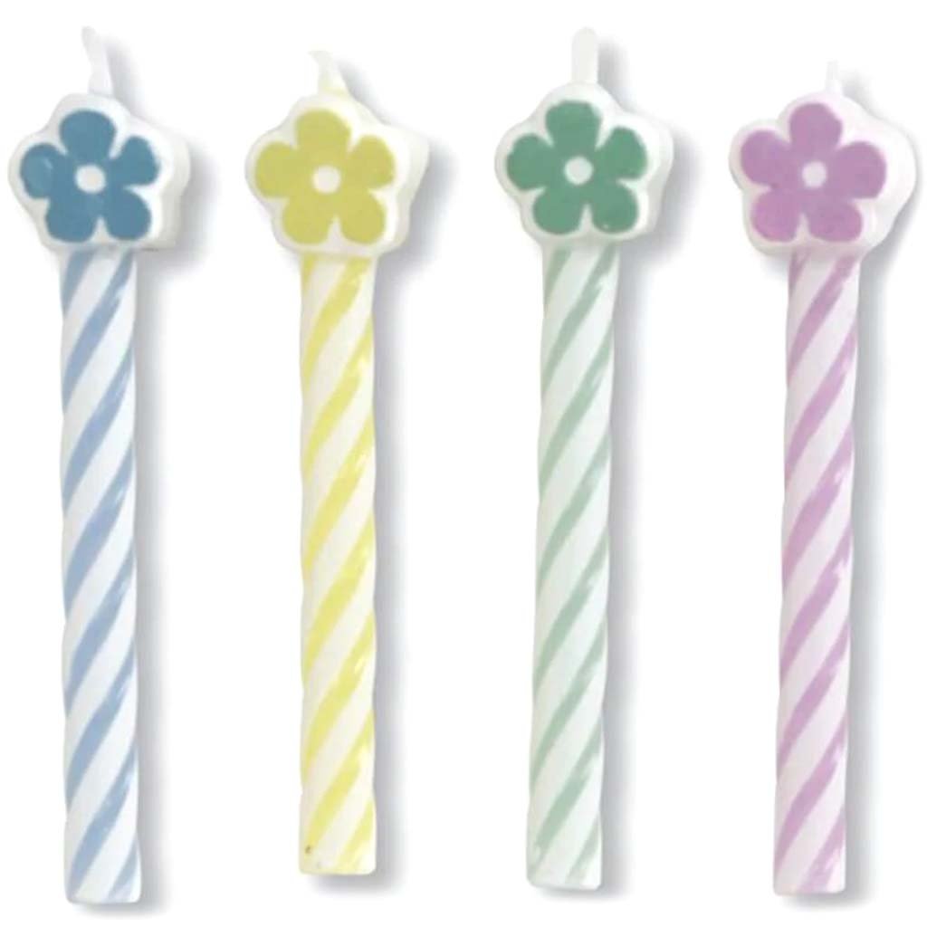 Flower Pastel Spiral Candles 