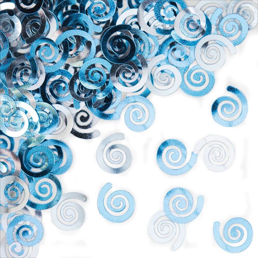 Swirls Pastle Blue, Foil Confetti 