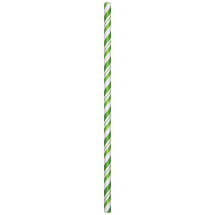 Paper Straws Stripe 24ct, Fresh Lime 