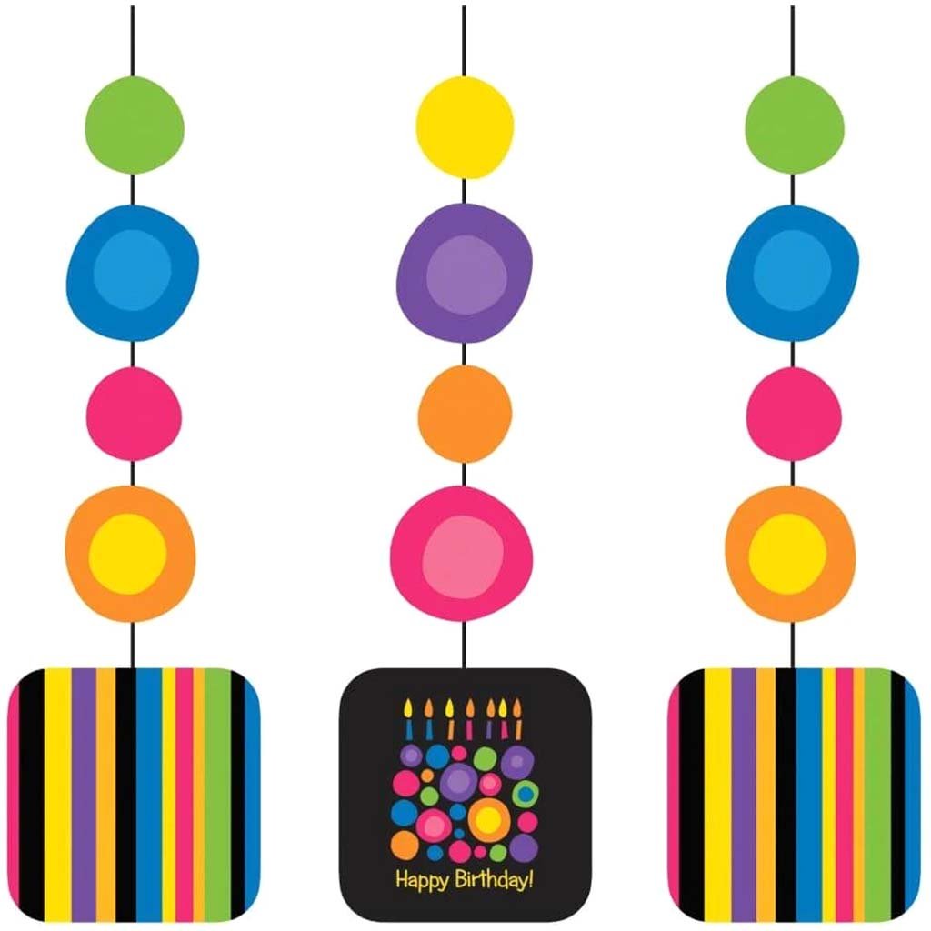 Birthday Cake Dots, Hanging Cutouts 