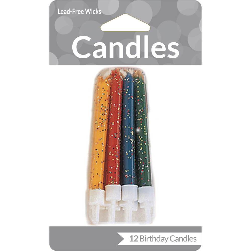 Glitter Candles With Holder 6 