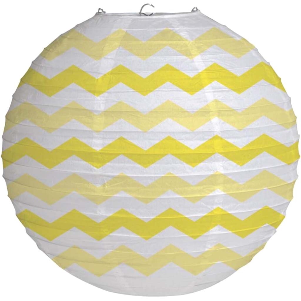 Lantern 12in, Chevron Mimosa 