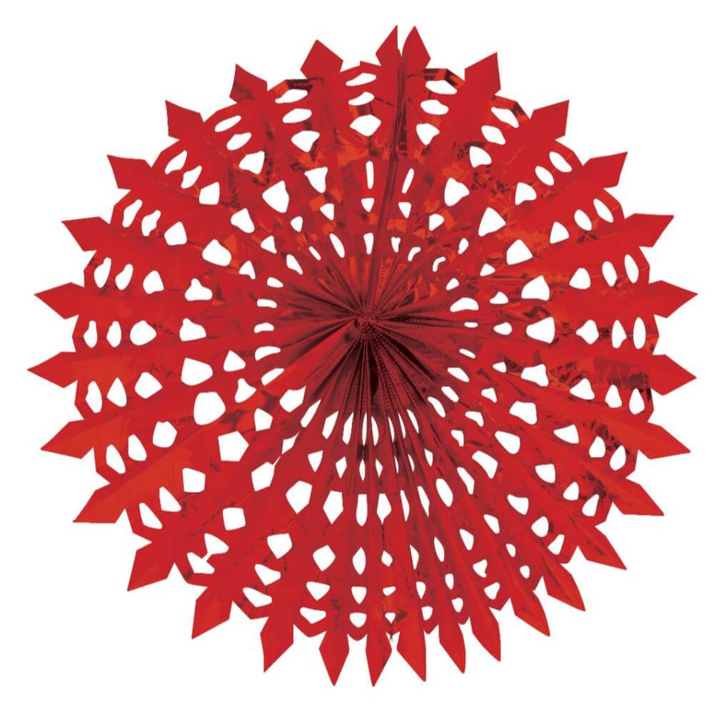 Glitz Hanging Decor Fan Red 16In Red 