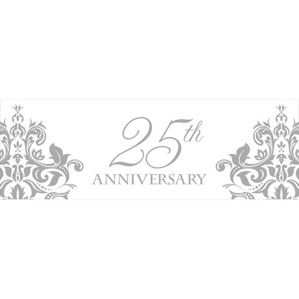 Silver Anniversary 60in x 20in, Giant Party Banner 