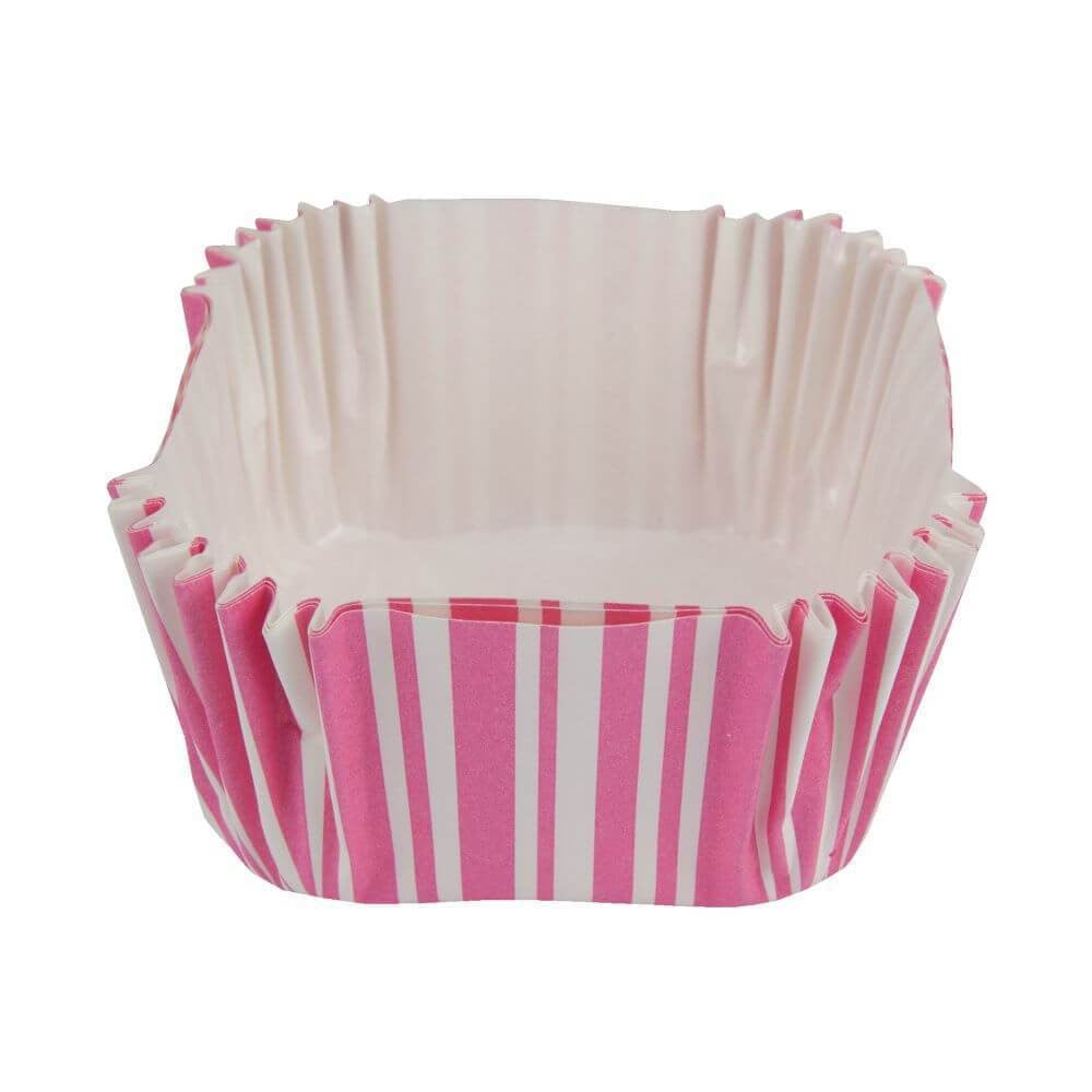 Bake Cups 12ct, Striped Candy Pink 