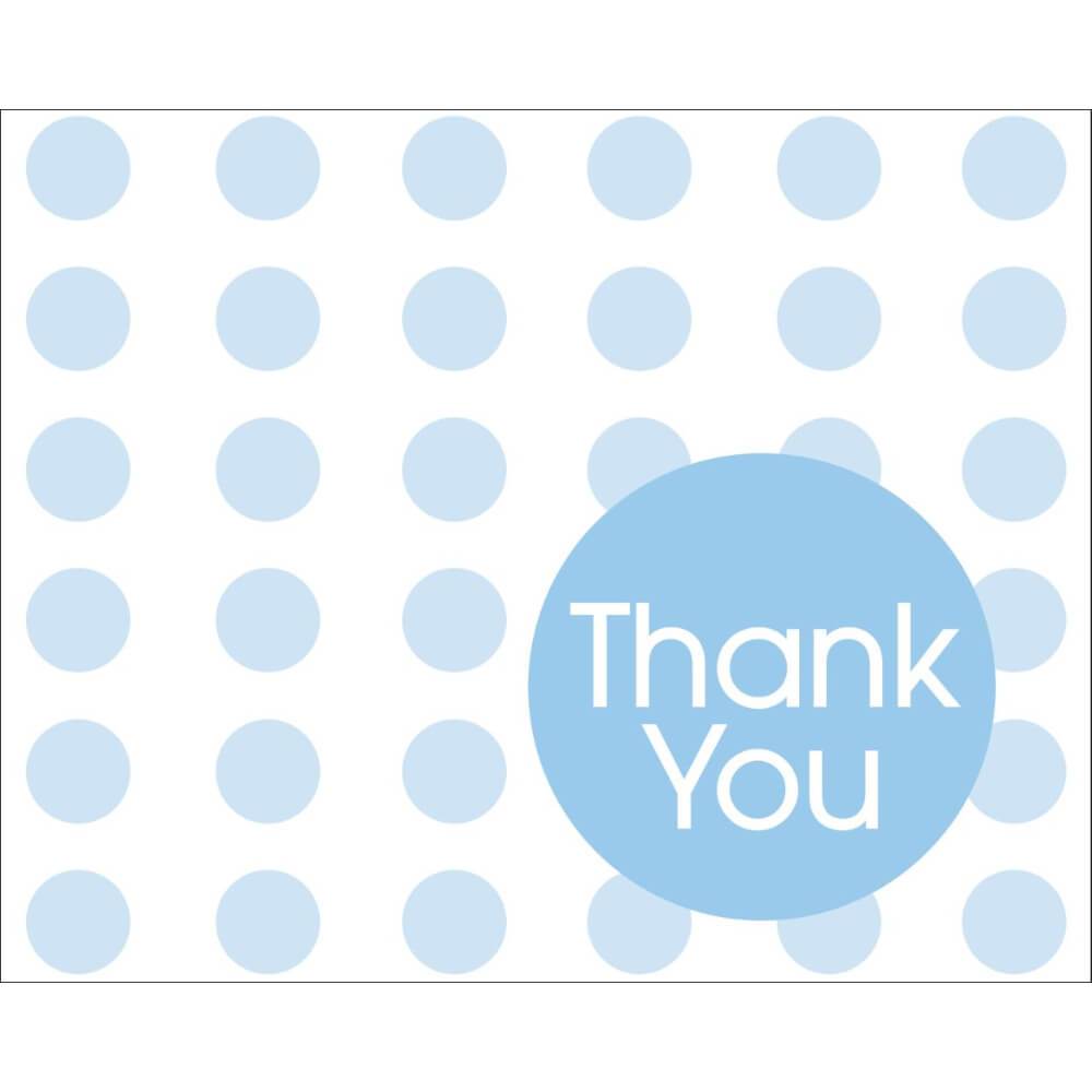 Pastel Blue Polka Dot, Thank You Cards 