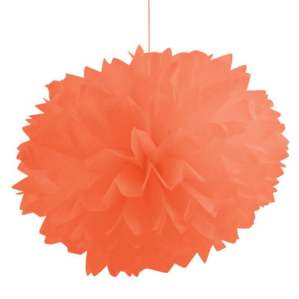 Tissue Balls Fluffy Sunkissed Orange 16In 