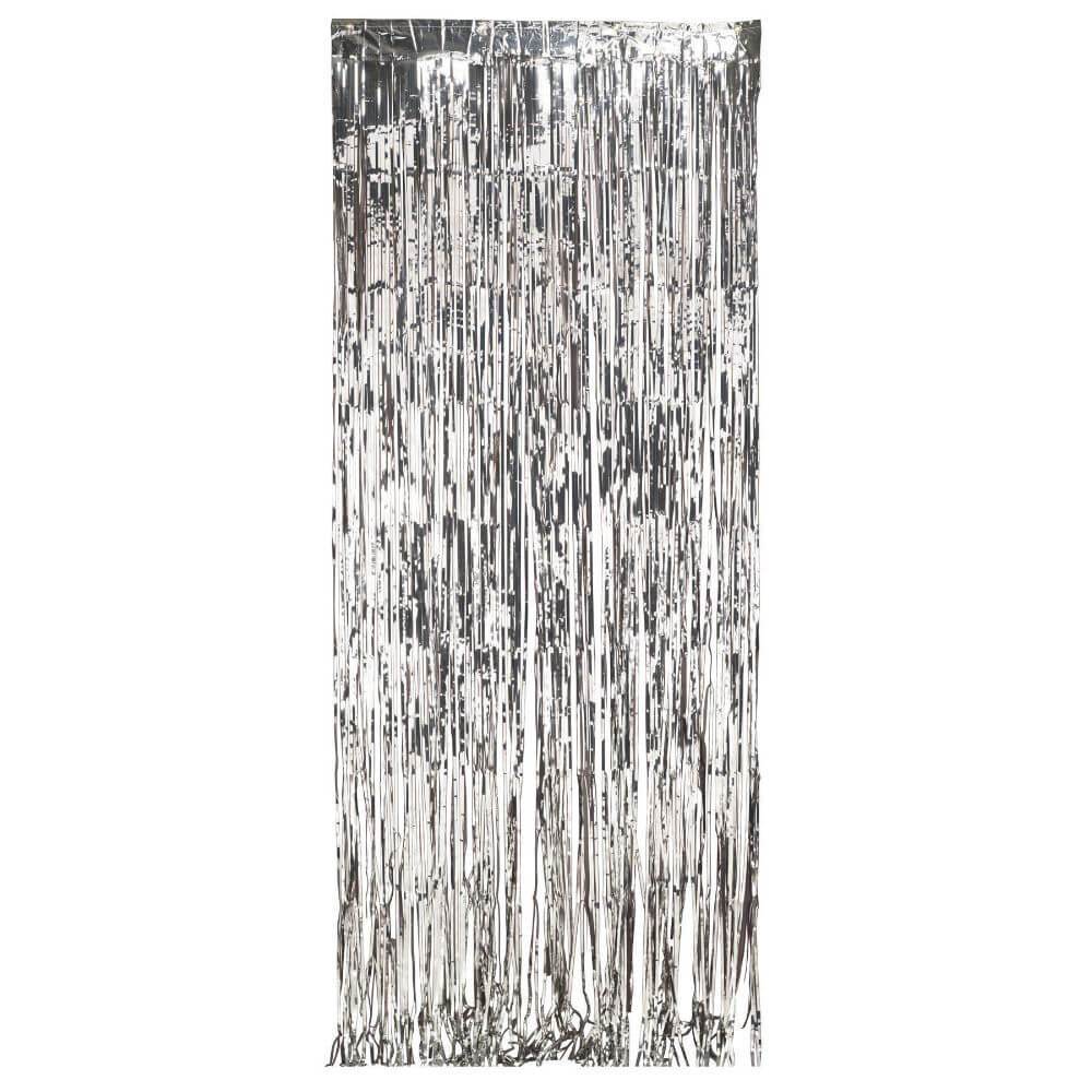 Door Curtain Silver Foil 8ft x 3ft Silver 