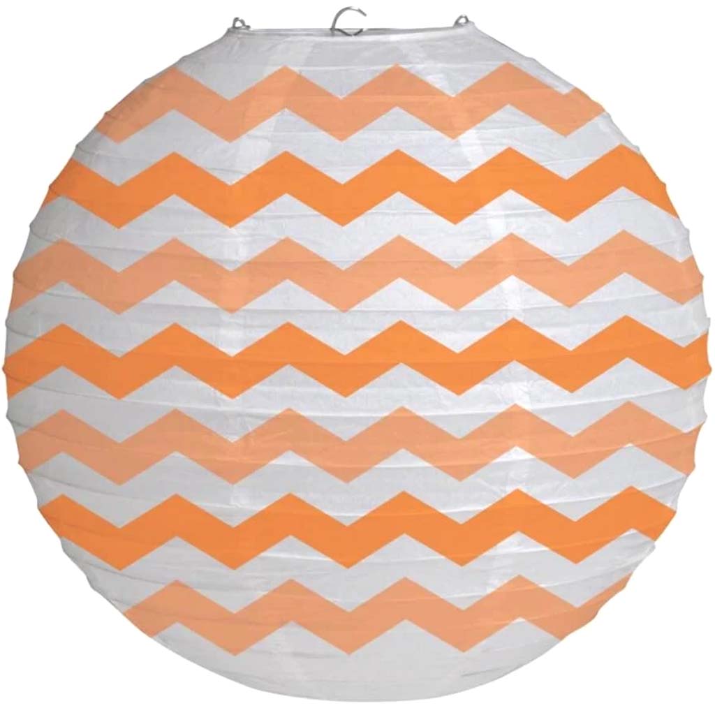 Lantern 12in, Chevron Orange 