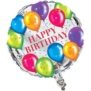 Happy Birthday Balloons, Foil Balloon 18in 