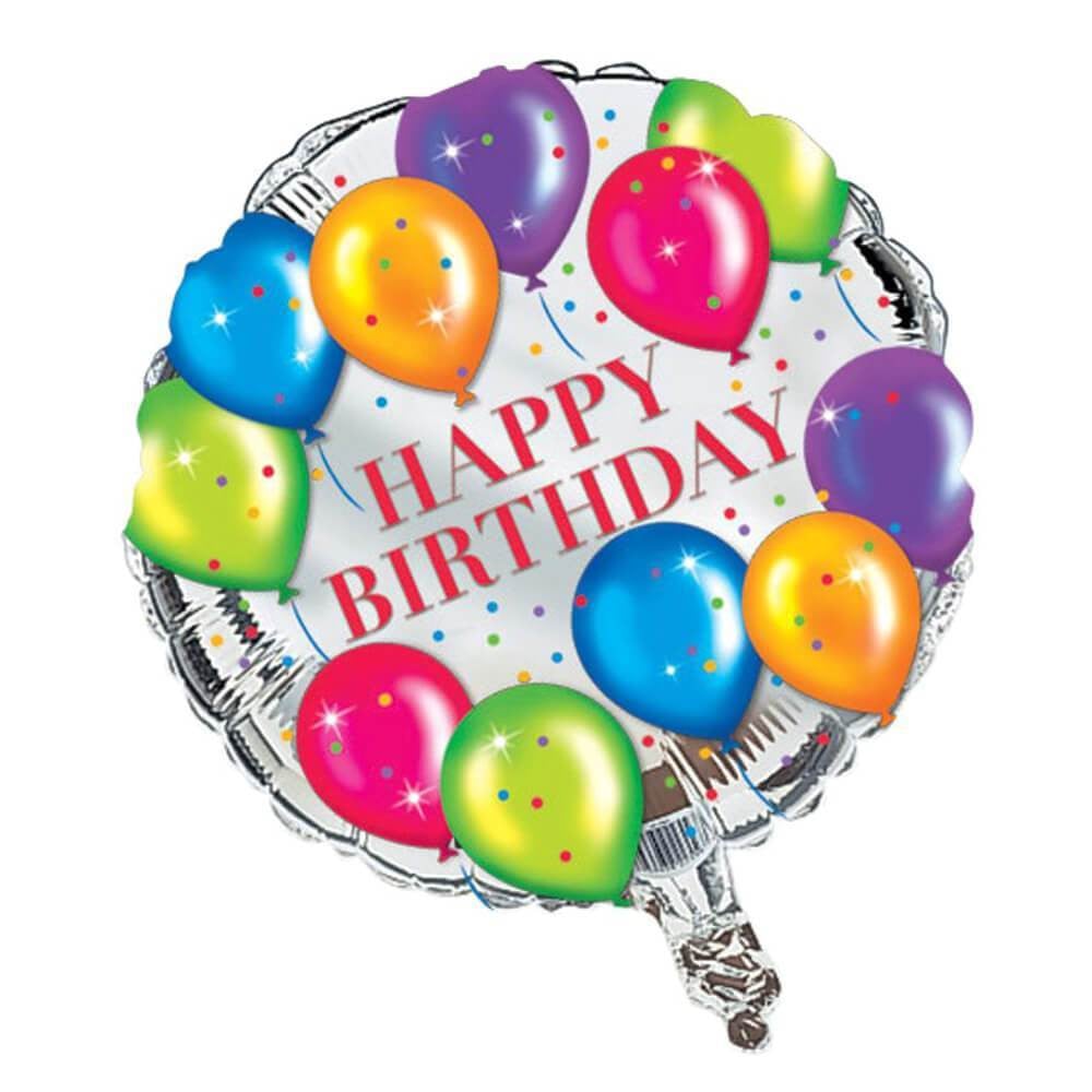 Happy Birthday Balloons, Foil Balloon 18in