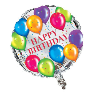 Happy Birthday Balloons, Foil Balloon 18in