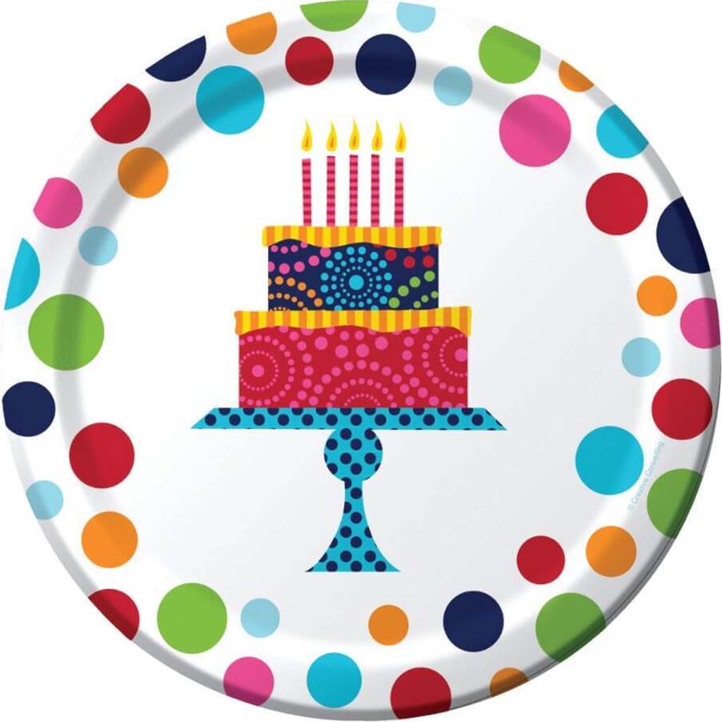 Birthday Cake Stand, Lunch Plates 7in 