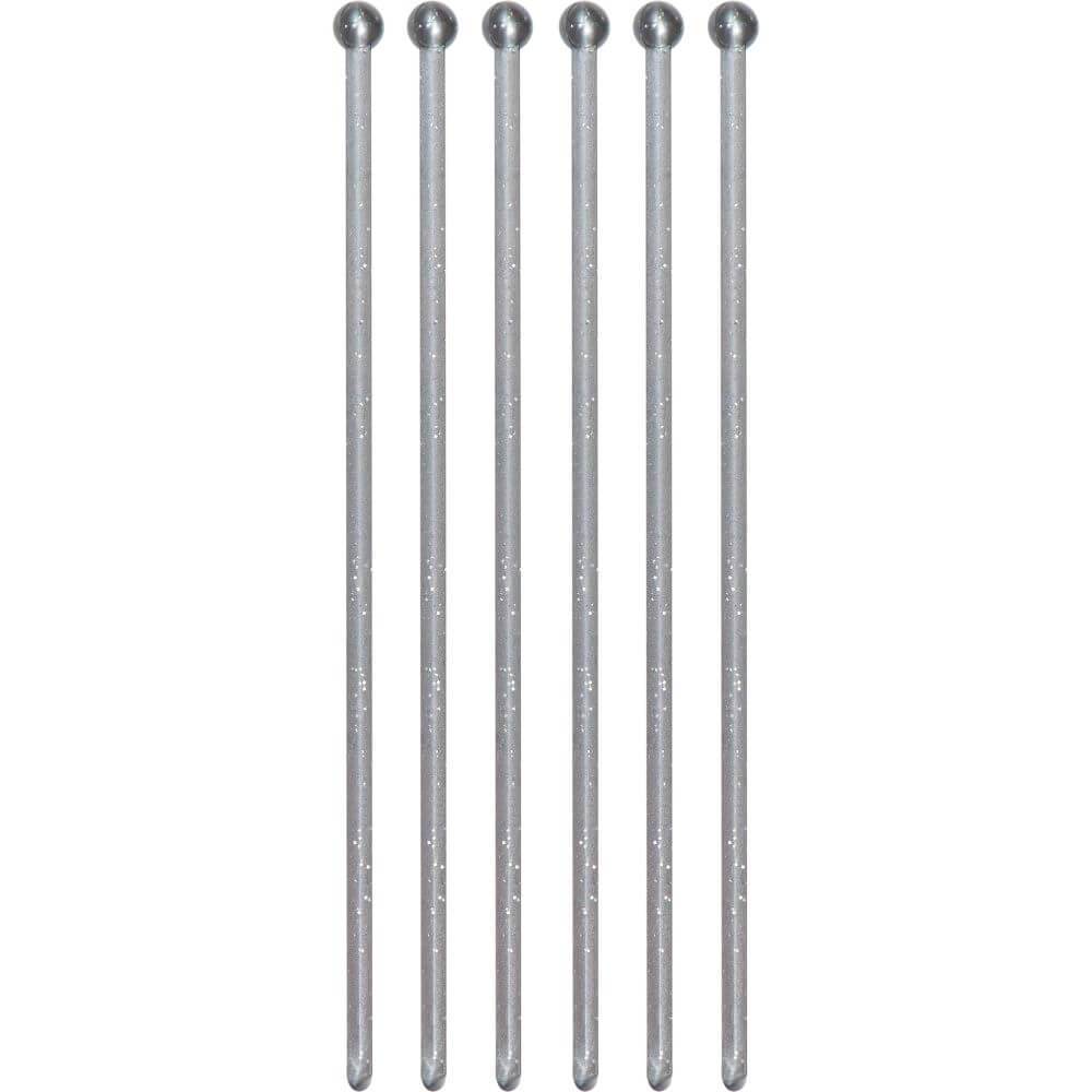 Drink Stirrers 5in, Glitz Silver 