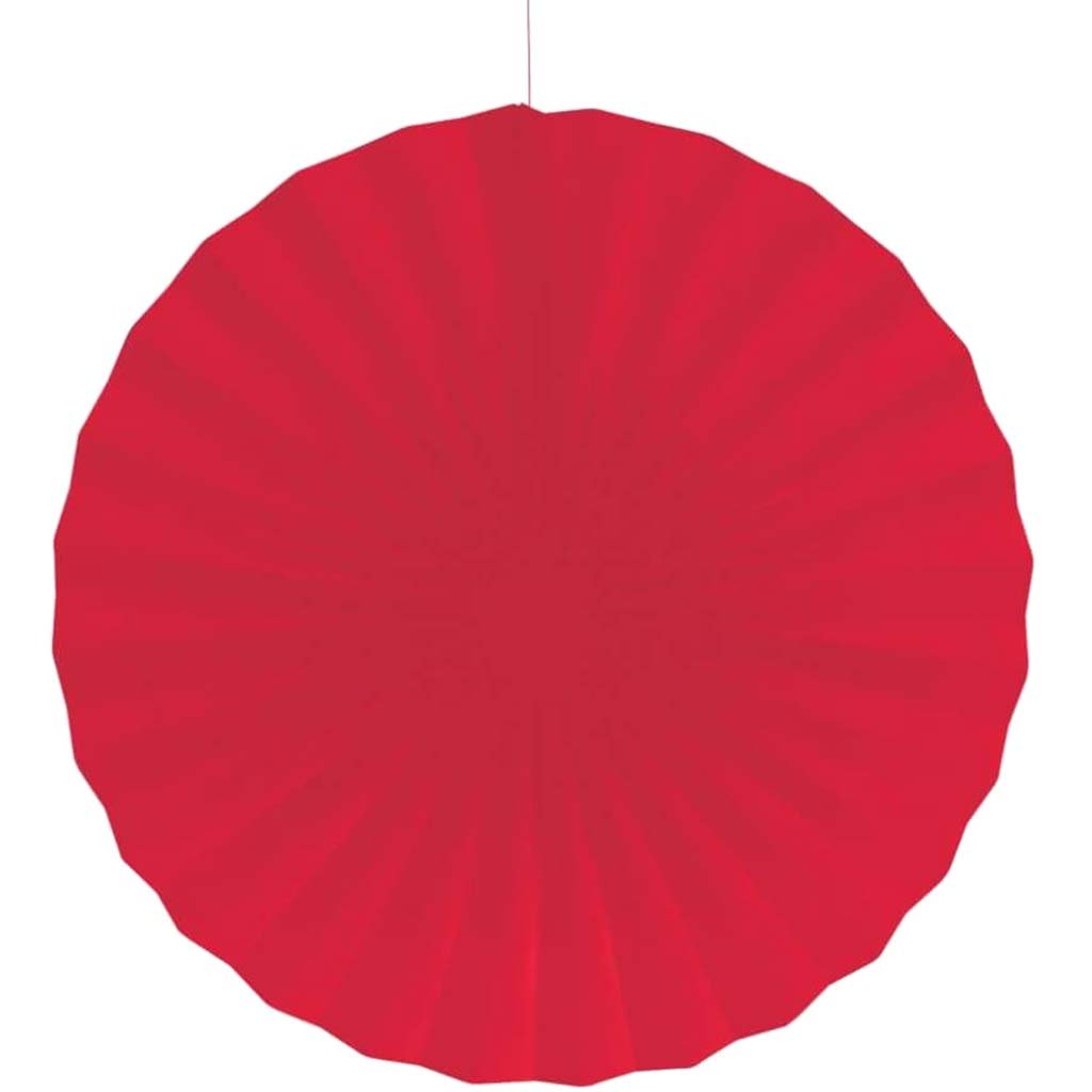 Classic Red Paper Fan 16in 