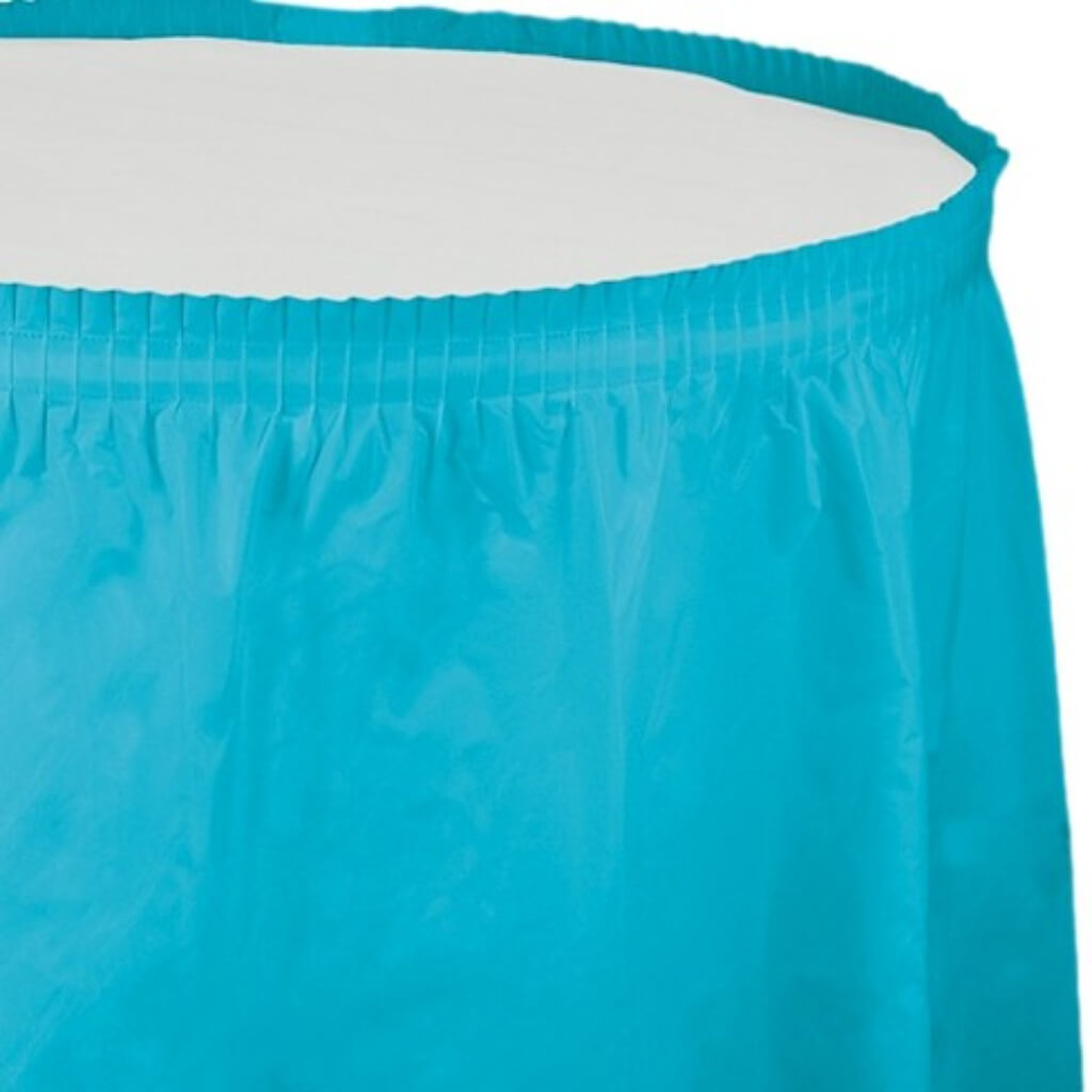 Plastic Tableskirt 14ft, Bermuda Blue 