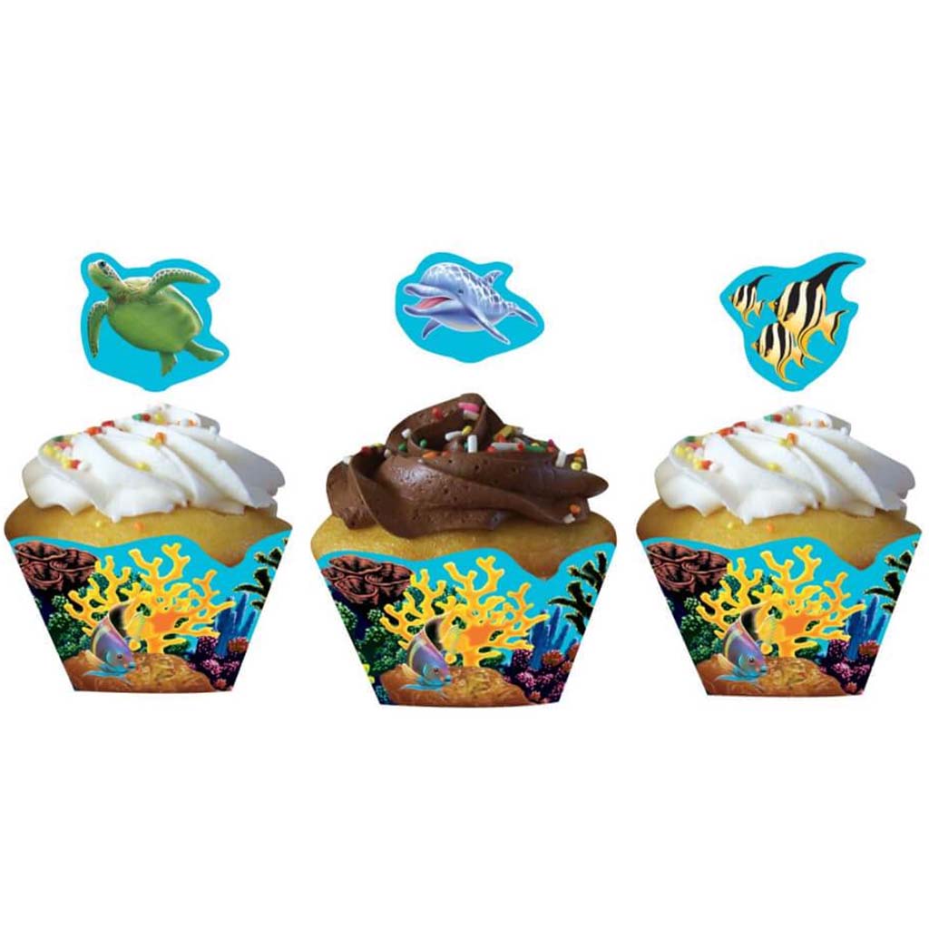 Ocean Party Cupcake Wrapper &amp; Picks 