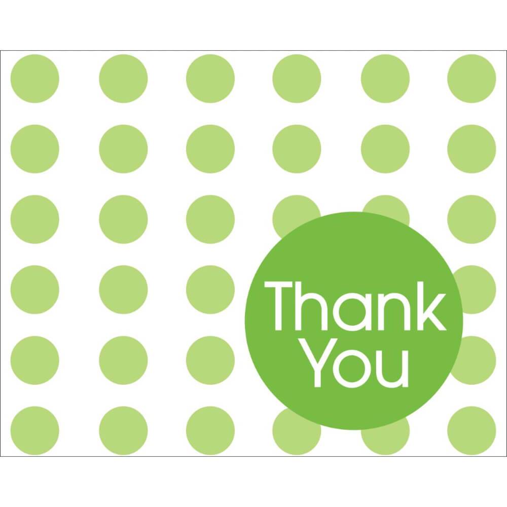 Fresh Lime Polka Dot, Thank You Cards 