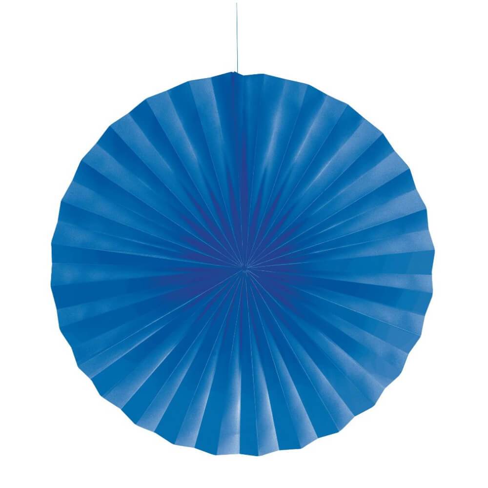 Paper Fan True Blue 16In 