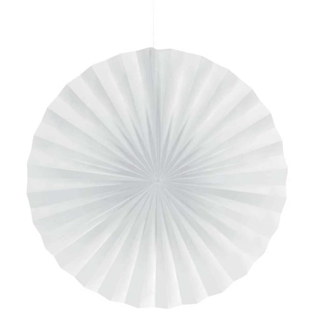 White 16in Paper Fan 