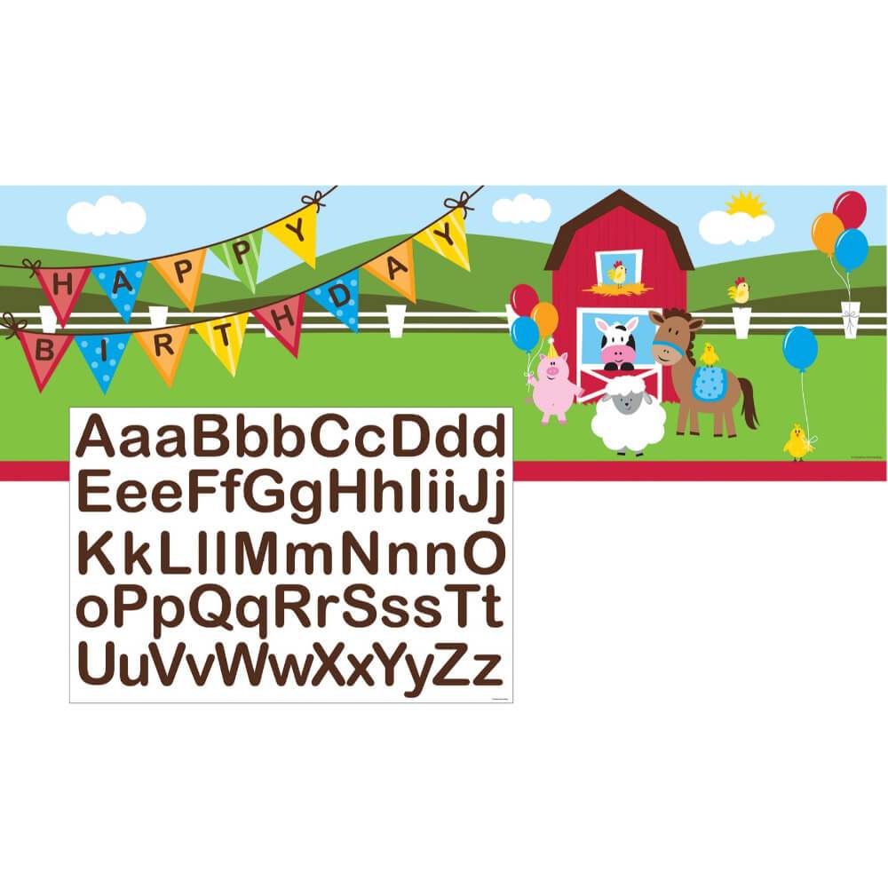 Farmhouse Fun, Giant Party Banner with Stickers 