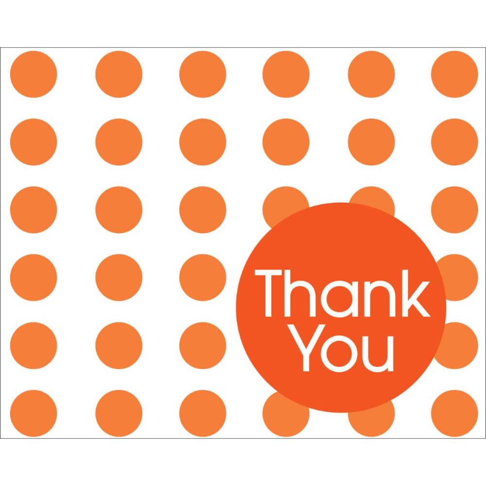 Sunkissed Orange Polka Dot, Thank You Cards 