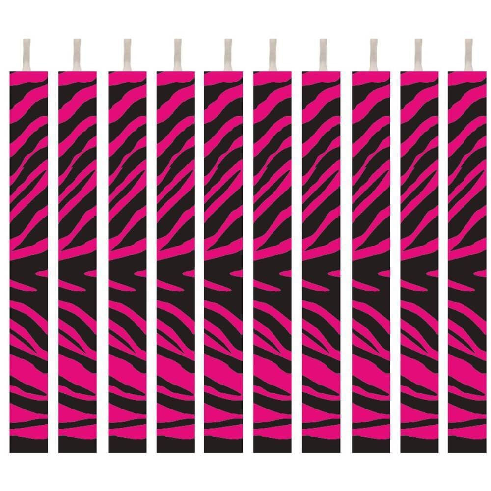 Birthday Candles Pink Black Zebra Print 20ct 