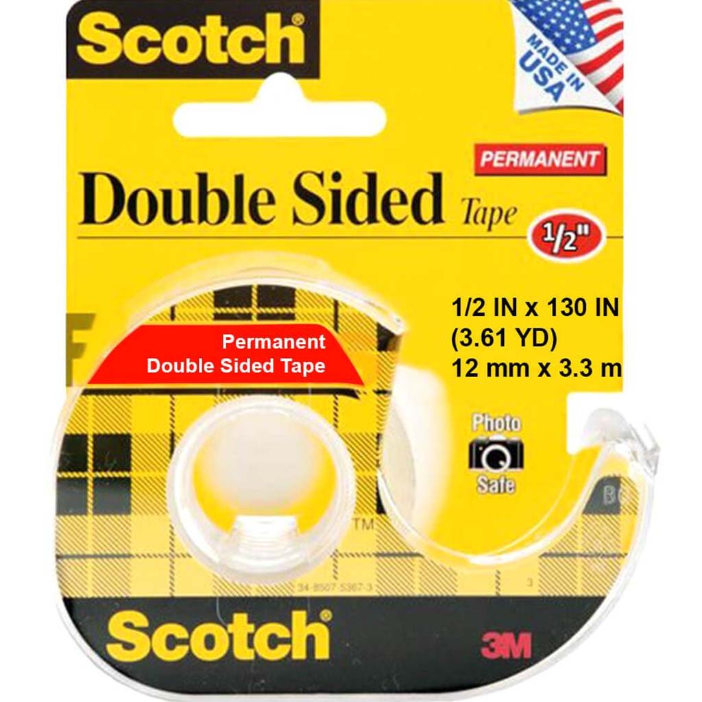 Double-Sided Permanent Tape In Dispensers 1/2in x 130in