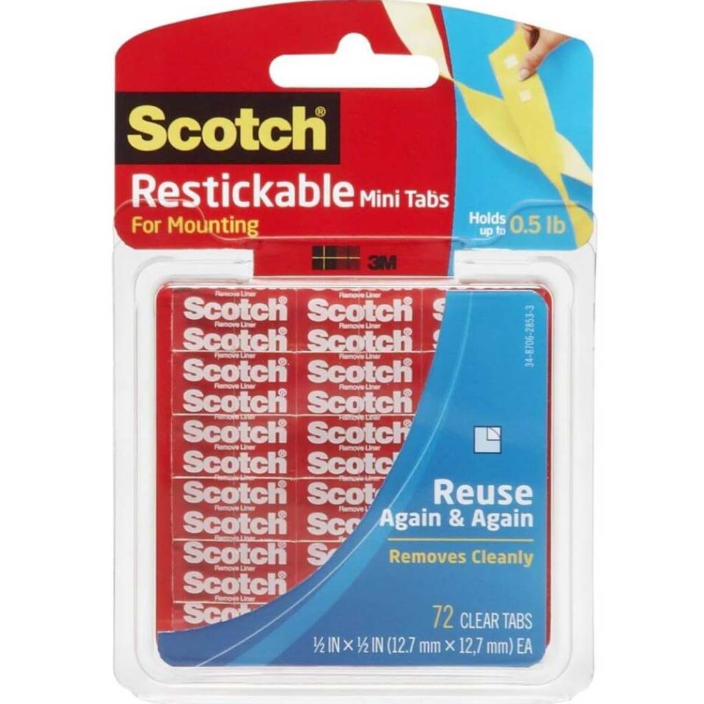 Restickable Mini Tabs .5in 72 Clear Tabs 