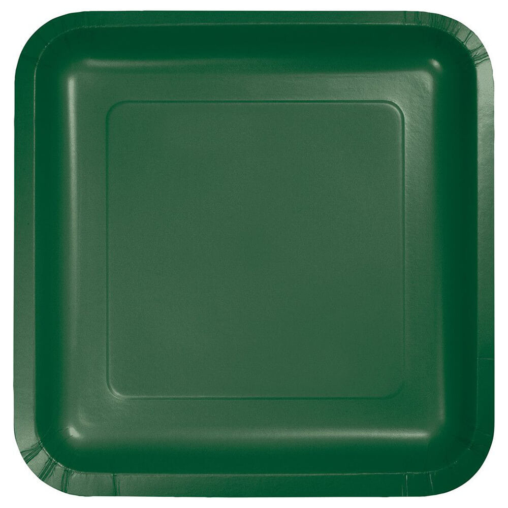 Hunter Green Paper Plates 7in 18ct 