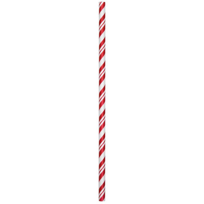Paper Straws Stripe 24ct, Classi Red 